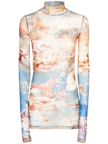 Sky Print Mesh Long Sleeved Top - BALMAIN - Modalova