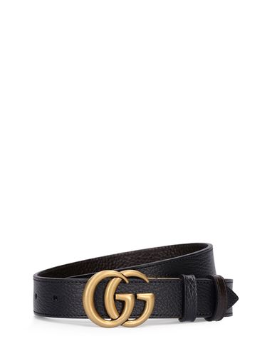 Cinturón De Piel Reversible 3cm - GUCCI - Modalova