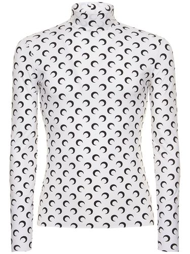 Moon Print Recycled Nylon Turtleneck Top - MARINE SERRE - Modalova