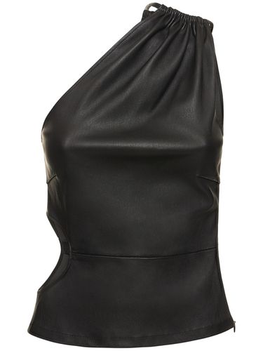 Cutout Leather One Shoulder Tank Top - AMIRI - Modalova