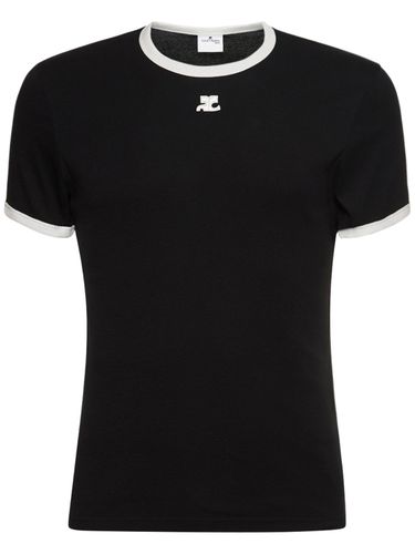 Bumpy Contrast Jersey T-shirt - COURREGES - Modalova