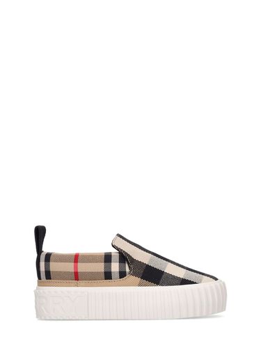 Slip-on-sneakers Aus Baumwolle Mit Karodruck - BURBERRY - Modalova