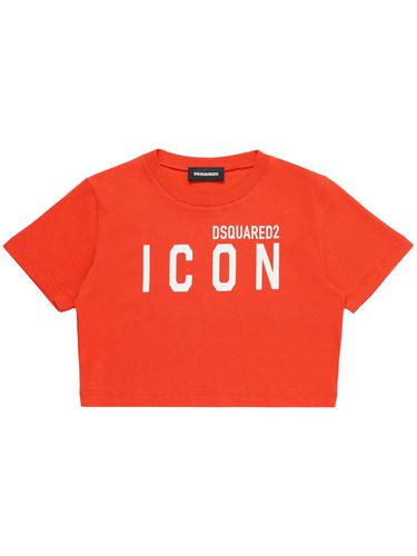 Camiseta Corta De Jersey Con Logo - DSQUARED2 - Modalova