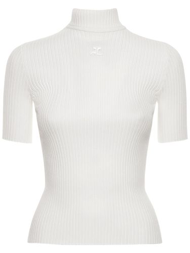 Knit Viscose Blend Logo Top - COURREGES - Modalova