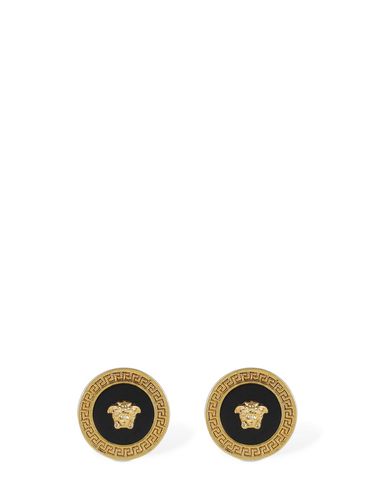 Greek Motif & Medusa Stud Earrings - VERSACE - Modalova