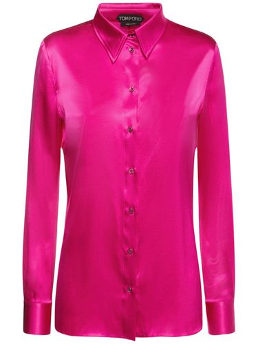 Camicia In Raso Di Seta Stretch - TOM FORD - Modalova