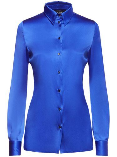 Stretch Silk Satin Fitted Shirt - TOM FORD - Modalova