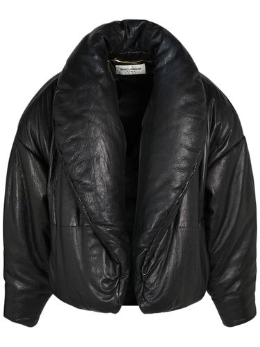 Casual Leather Bomber Jacket - SAINT LAURENT - Modalova