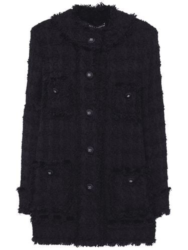 Wool Tweed Long Jacket - DOLCE & GABBANA - Modalova