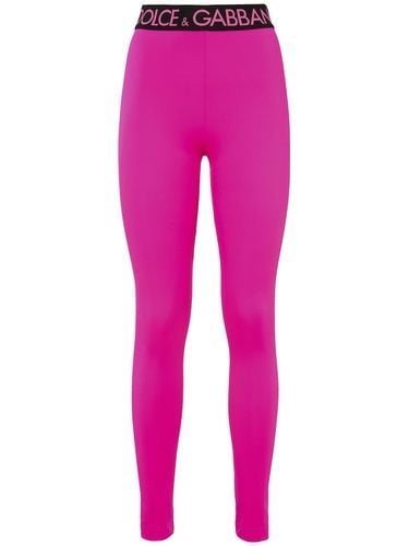 Leggings Aus Stretch-jersey Mit Logo - DOLCE & GABBANA - Modalova