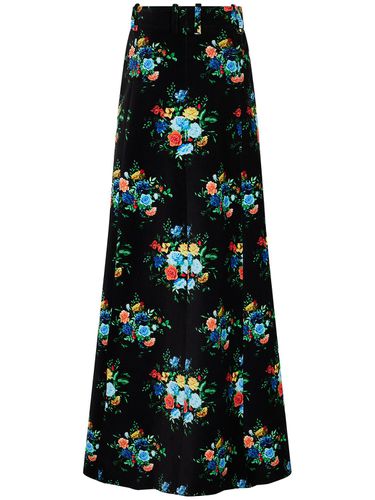 Floral Print Velvet Long Skirt - RABANNE - Modalova