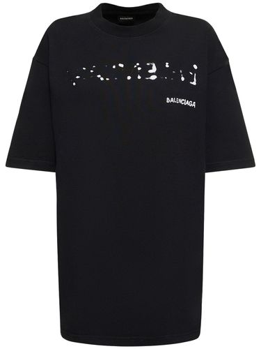 Large Fit Cotton Blend T-shirt - BALENCIAGA - Modalova