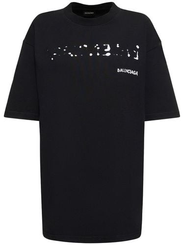 Weites T-shirt Aus Baumwollmischung - BALENCIAGA - Modalova