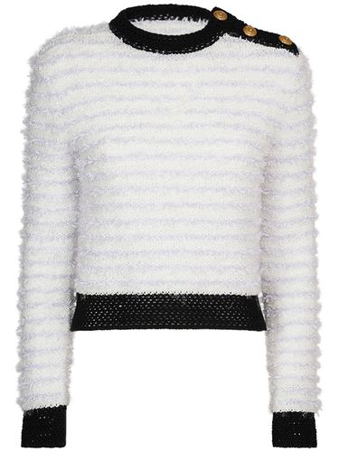 Cropped Tweed Sweater - BALMAIN - Modalova