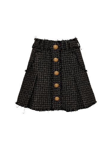 Minifalda De Tweed Con Lúrex - BALMAIN - Modalova