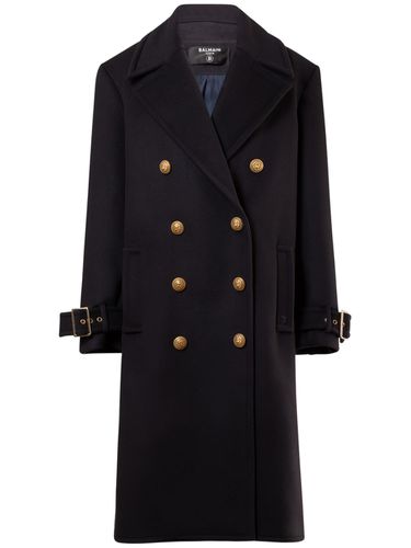 Cappotto Oversize Doppiopetto In Lana - BALMAIN - Modalova