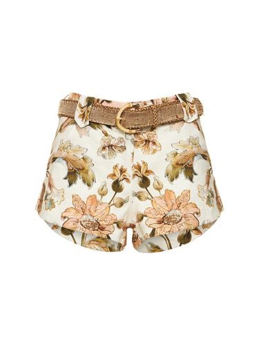 Shorts Chintz In Lino Stampato - ZIMMERMANN - Modalova