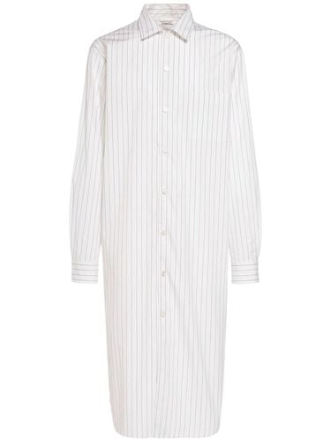 Fine Pinstripe Poplin Cotton Long Shirt - BOTTEGA VENETA - Modalova