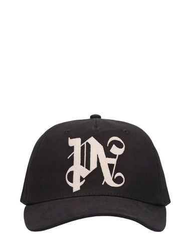 Cappello Baseball In Cotone Monogram - PALM ANGELS - Modalova