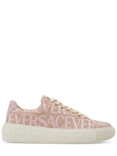 Canvas & Cotton Sneakers - VERSACE - Modalova