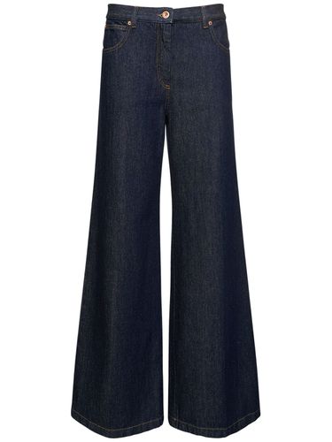 Pantaloni Larghi Vita Alta In Denim Di Cotone - ASPESI - Modalova