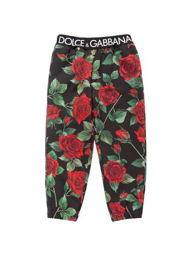 Pantalones Deportivos De Algodón Con Logo - DOLCE & GABBANA - Modalova