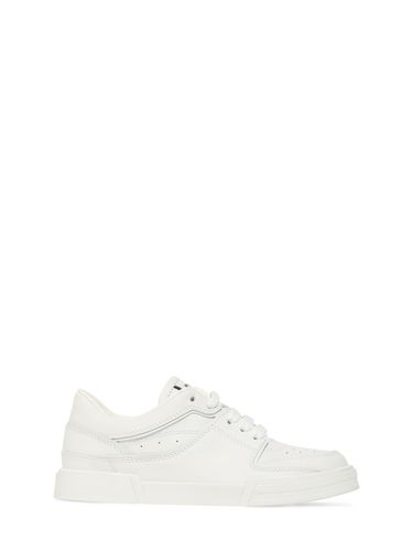 Sneakers De Piel Con Logo Y Cordones - DOLCE & GABBANA - Modalova