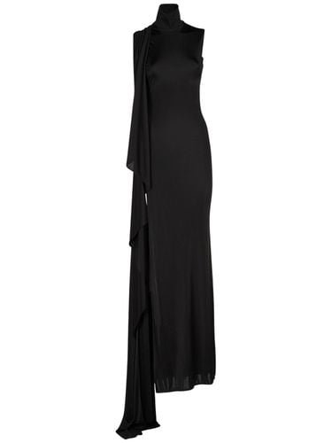 Draped Viscose Long Dress - SAINT LAURENT - Modalova