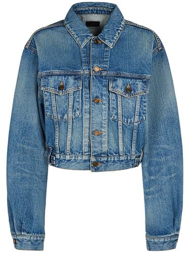 Chaqueta De Denim Y Algodón - SAINT LAURENT - Modalova