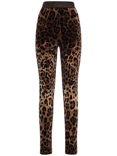 Leggings Aus Chenille Mit Leopardendruck - DOLCE & GABBANA - Modalova