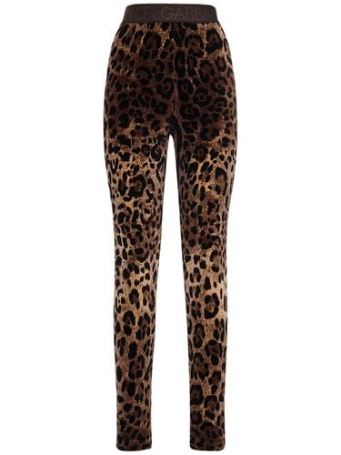 Leggings In Ciniglia Leopard - DOLCE & GABBANA - Modalova