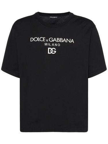 Camiseta De Algodón Con Logo - DOLCE & GABBANA - Modalova