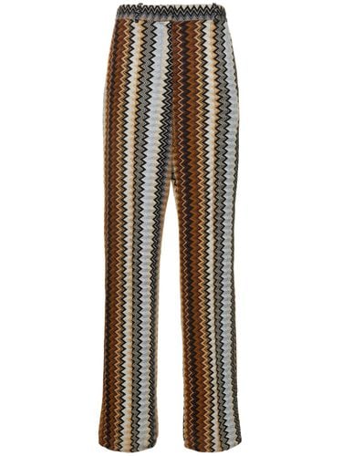 Zig Zag Lamé Straight Wide Pants - MISSONI - Modalova