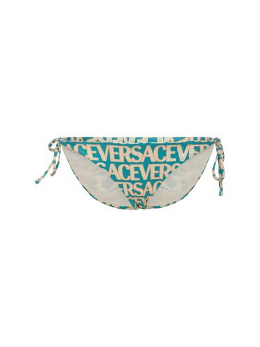 Slip Bikini Con Logo - VERSACE - Modalova