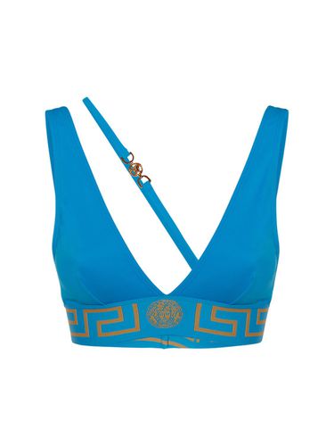 Top Bikini Con Logo E Laccino - VERSACE - Modalova