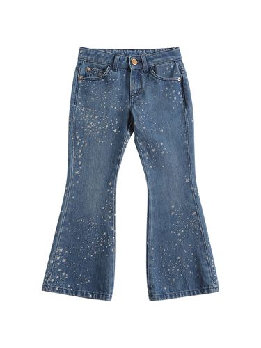 Jeans De Denim De Algodón Glitter - VERSACE - Modalova