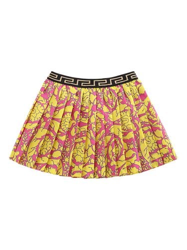 Minifalda De Sarga Estampada - VERSACE - Modalova