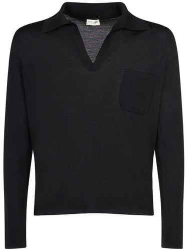 Wool Polo Shirt - SAINT LAURENT - Modalova