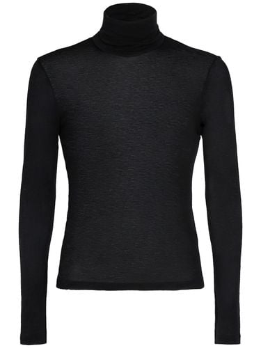 Sweater Aus Stretch-wolle Mit Rollkragen - SAINT LAURENT - Modalova