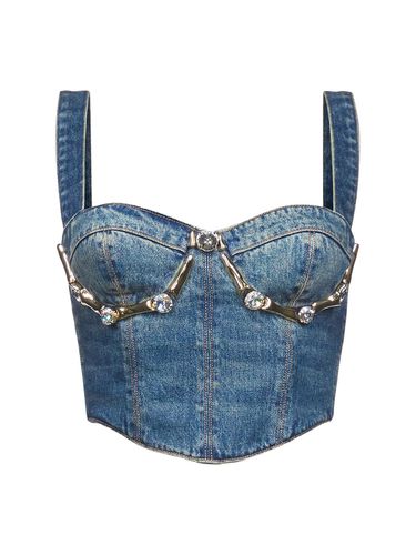 Bustier De Denim Con Decoraciones - AREA - Modalova