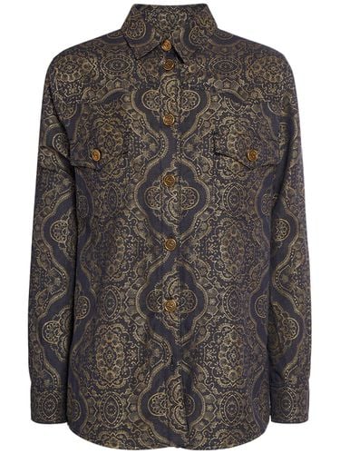 Printed Cotton & Linen Long Sleeve Shirt - ETRO - Modalova