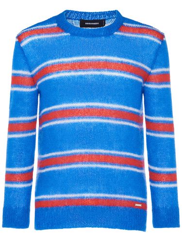 Striped Mohair Blend Crewneck Sweater - DSQUARED2 - Modalova