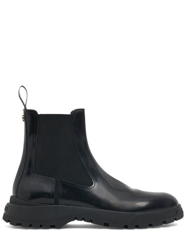 Leather Chelsea Boots - VERSACE - Modalova