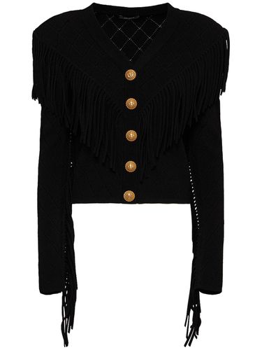 Strickjacke Mit Fransen - BALMAIN - Modalova