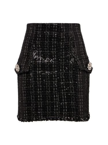 Glittered Tweed Mini Skirt - BALMAIN - Modalova