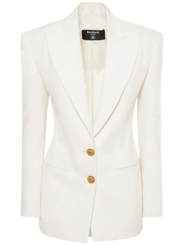 Single Breast Fitted Crepe Jacket - BALMAIN - Modalova