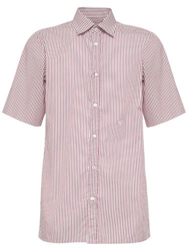 Striped Cotton Short Sleeved Shirt - MAISON MARGIELA - Modalova