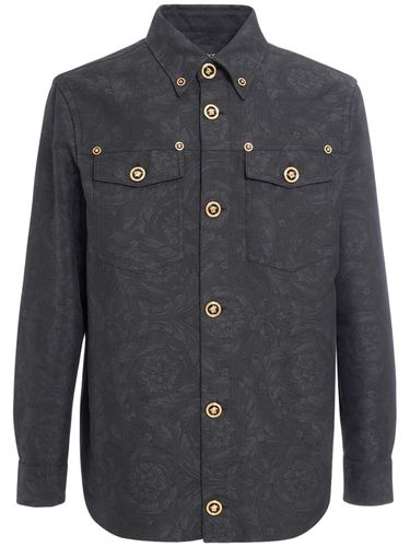 Barocco Jacquard Cotton Overshirt - VERSACE - Modalova