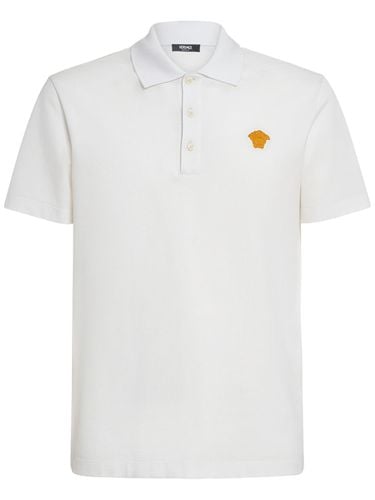 Medusa Cotton Piqué Polo - VERSACE - Modalova