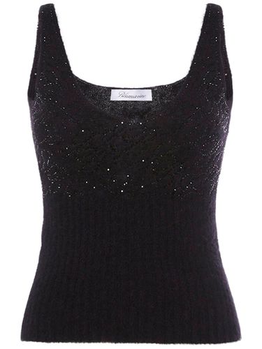 Alpaca Blend Knit Tank Top W/crystals - BLUMARINE - Modalova